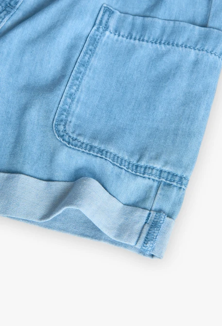 Bermudas denim para niña en color azul