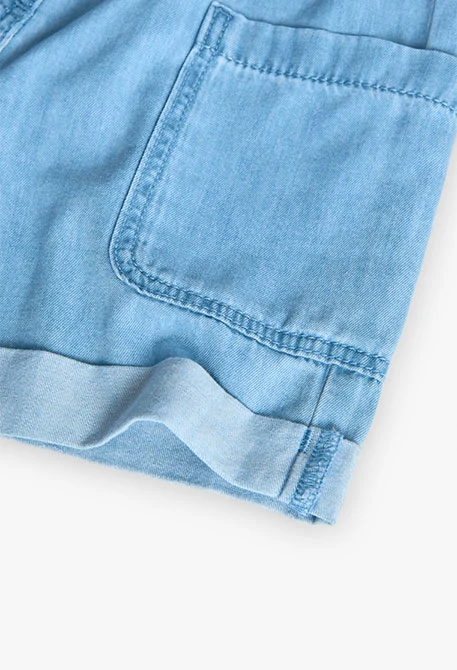 Bermudas denim para niña en color azul