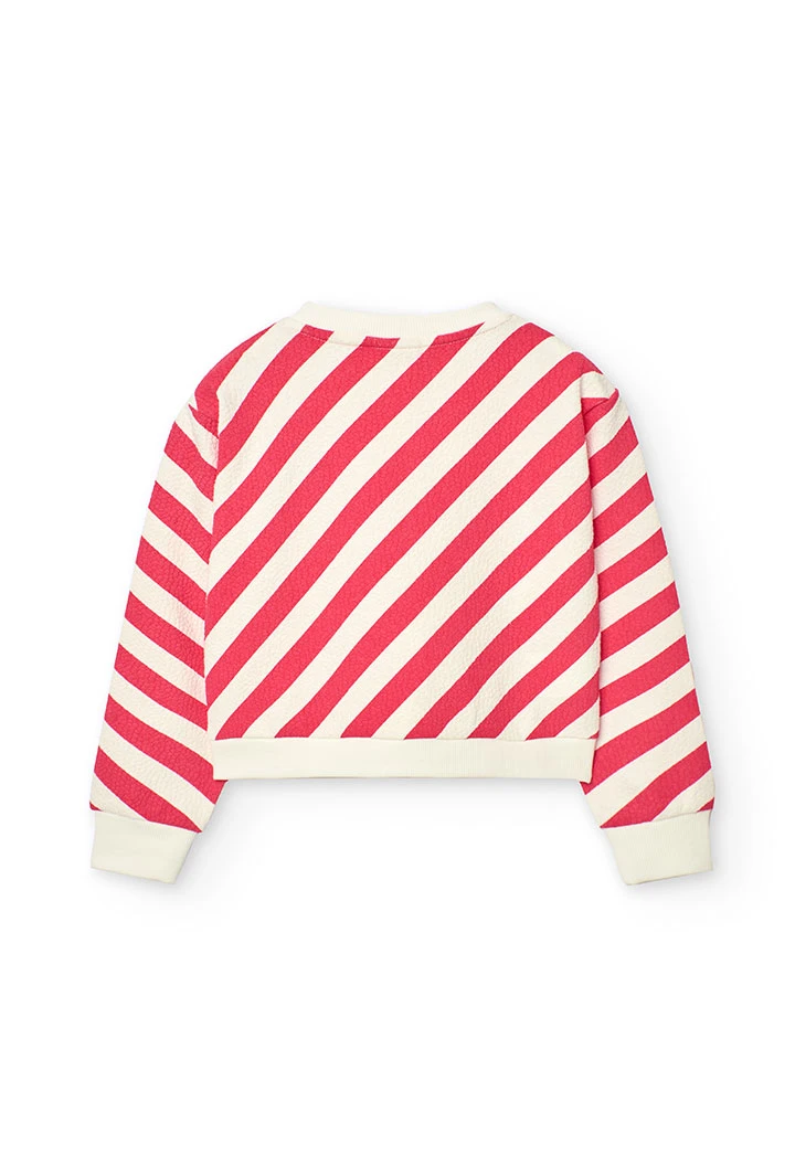 Girls red and white knit sweatshirt
