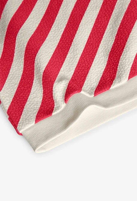 Girls red and white knit sweatshirt