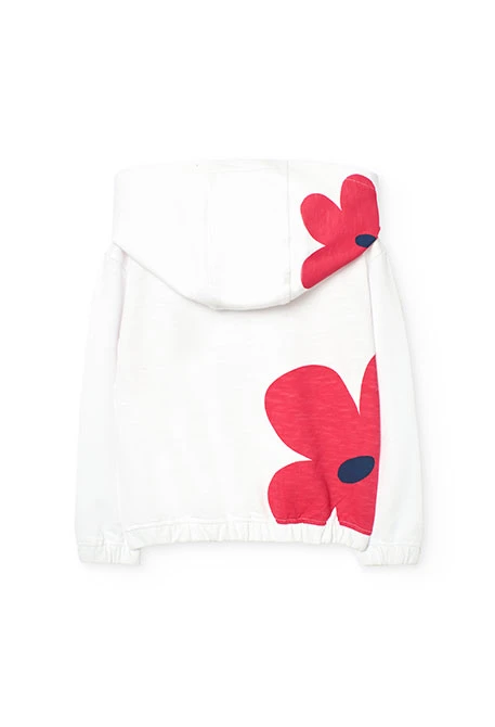 Chaqueta de felpa para niña en color blanco