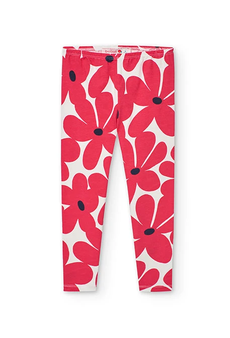 Leggings de punto para niña con estampado de flores
