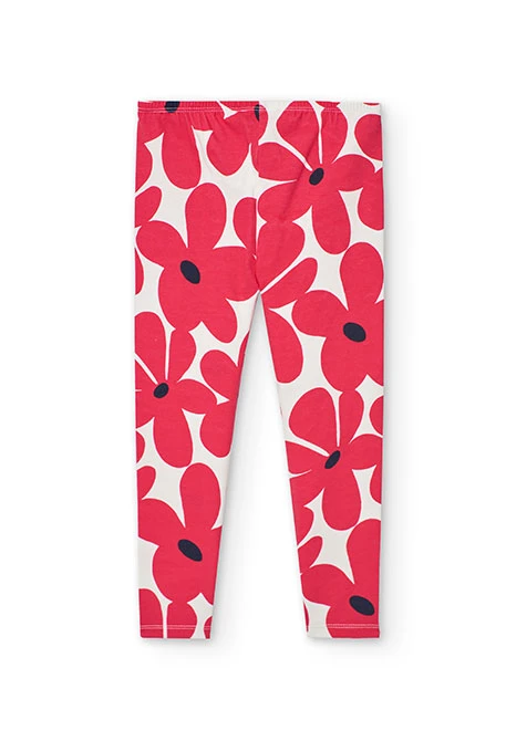 Leggings de punto para niña con estampado de flores