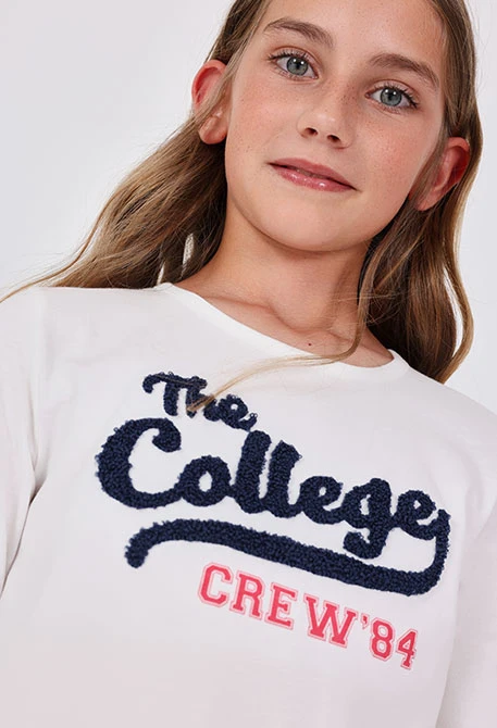 T-shirt fille blanc lettres