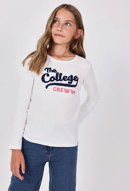 T-shirt fille blanc lettres