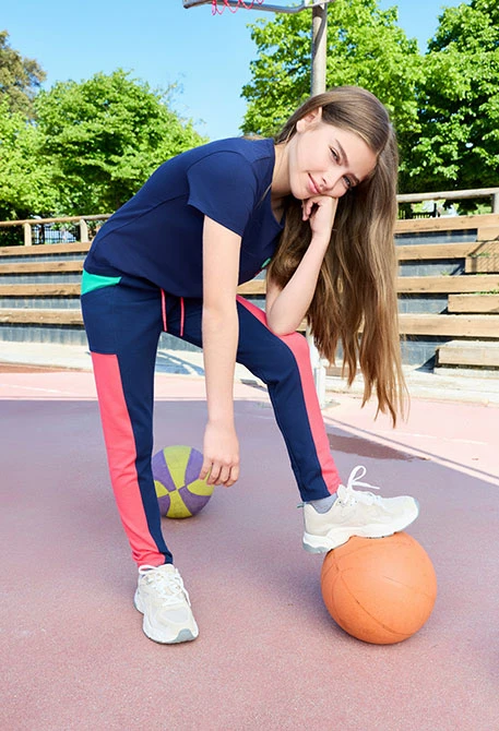 Mädchenhose aus Colorblock-Frottee