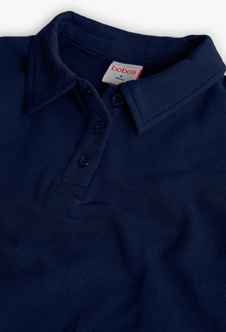 Kleid aus marineblauem Frottee mit Blöcken