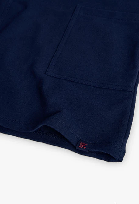 Vestido de felpa bloques azul marino