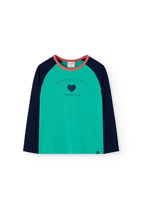 Camiseta niña verde letras