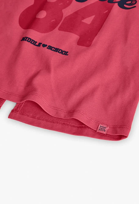 Camiseta niña rosa letras