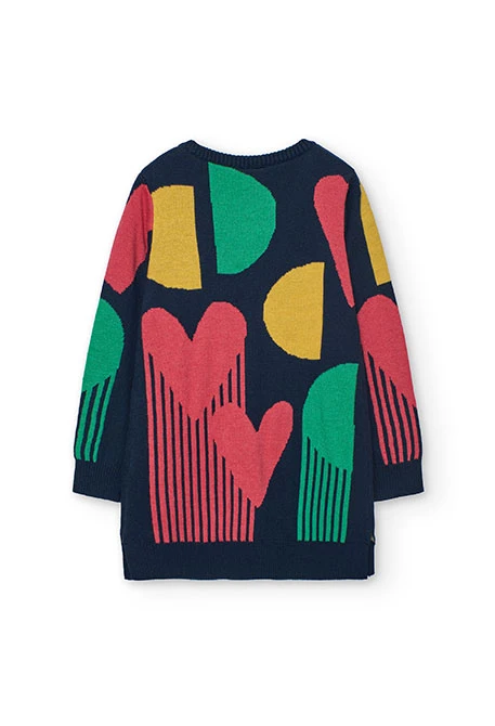 Abito cuori blu navy