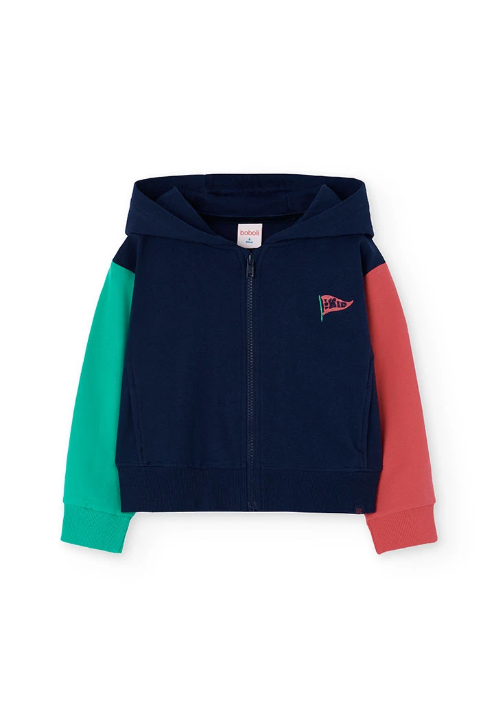 Veste pour fille en molleton bleu marine