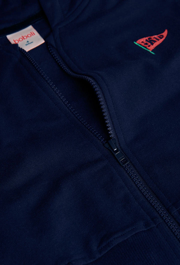 Navy blue fleece girl´s jacket