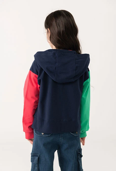 Veste pour fille en molleton bleu marine