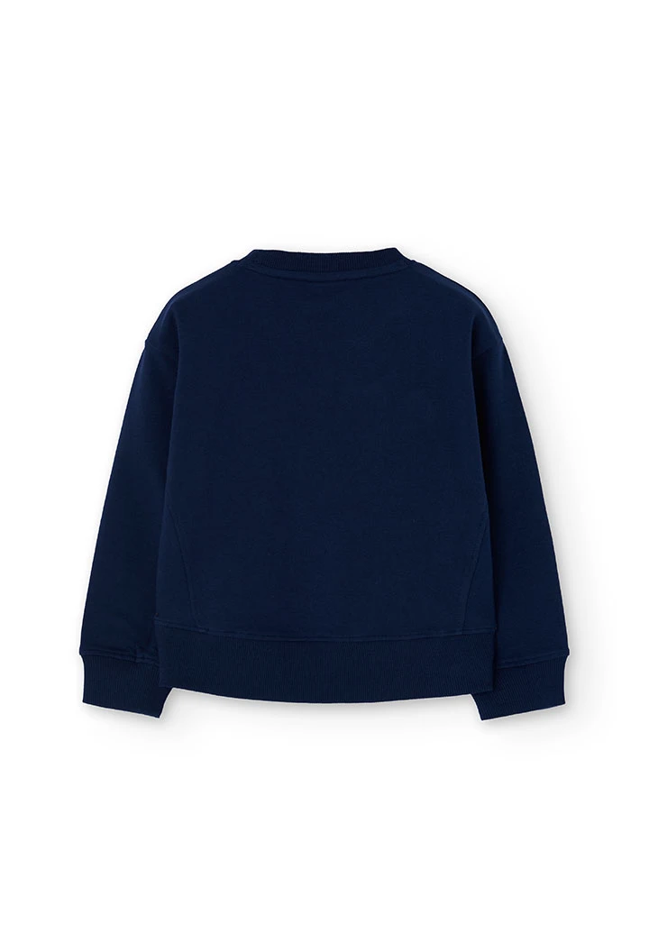 Mädchensweatshirt Frottee 1984 Marineblau