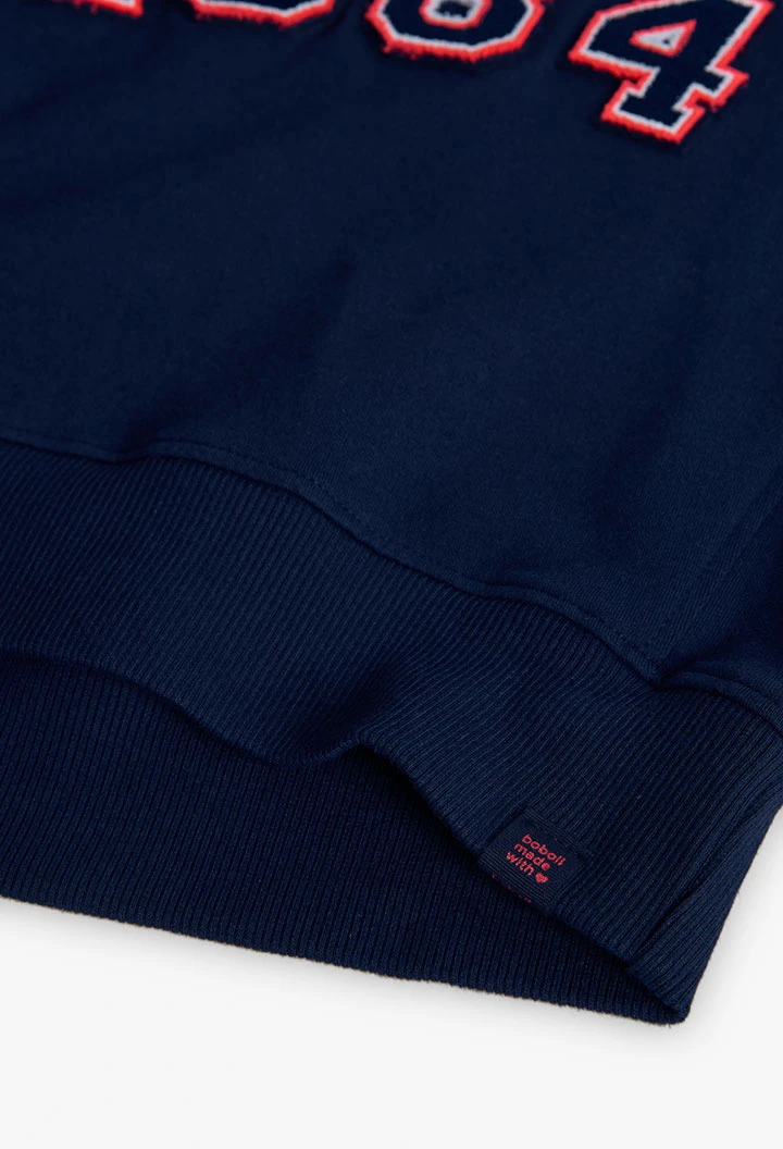 Mädchensweatshirt Frottee 1984 Marineblau