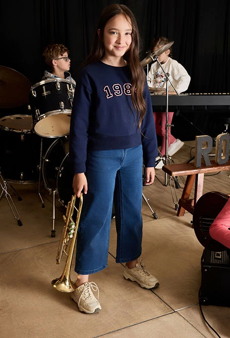 Felpa bambina 1984 blu navy