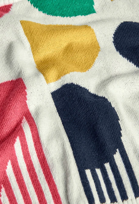 Pull fille blanc imprimé