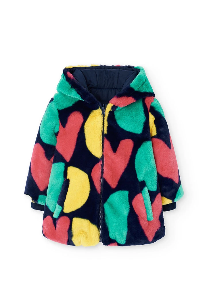 Wendbare Mädchen-Parka in Marineblau