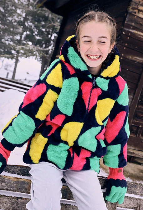 Wendbare Mädchen-Parka in Marineblau