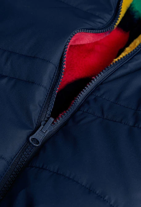 Parka fille réversible bleu marine