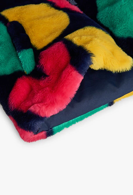 Parka reversível azul-marinho para menina