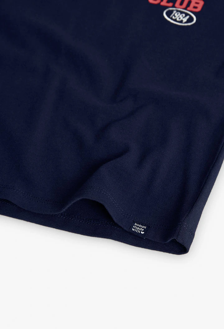 Navy blue knitted girl´s t-shirt