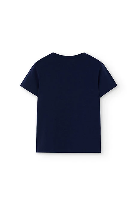 Camiseta niña de punto azul marino