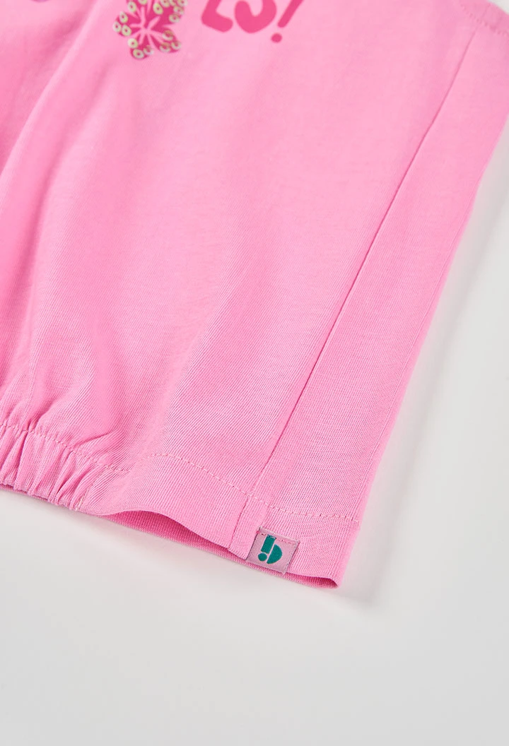 Girls? cotton T-shirt in pink