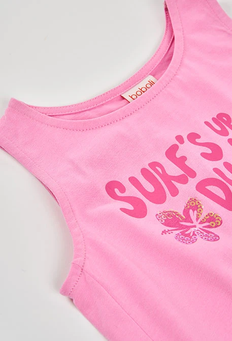 Camiseta de niña algodón en rosa