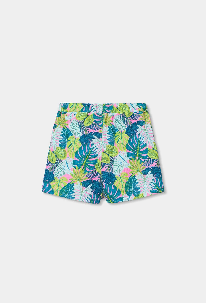 Jupe en maille feuilles