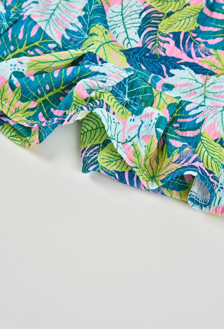 Jupe en maille feuilles