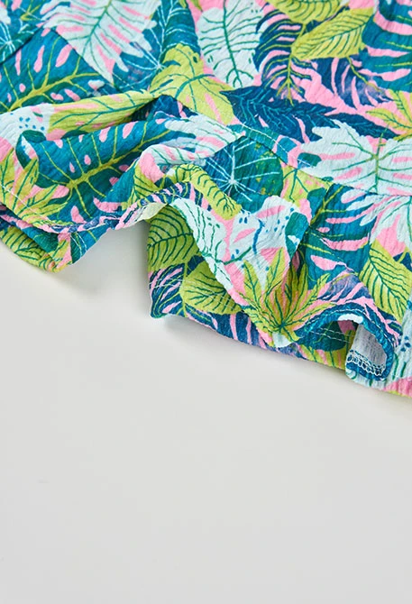 Jupe en maille feuilles