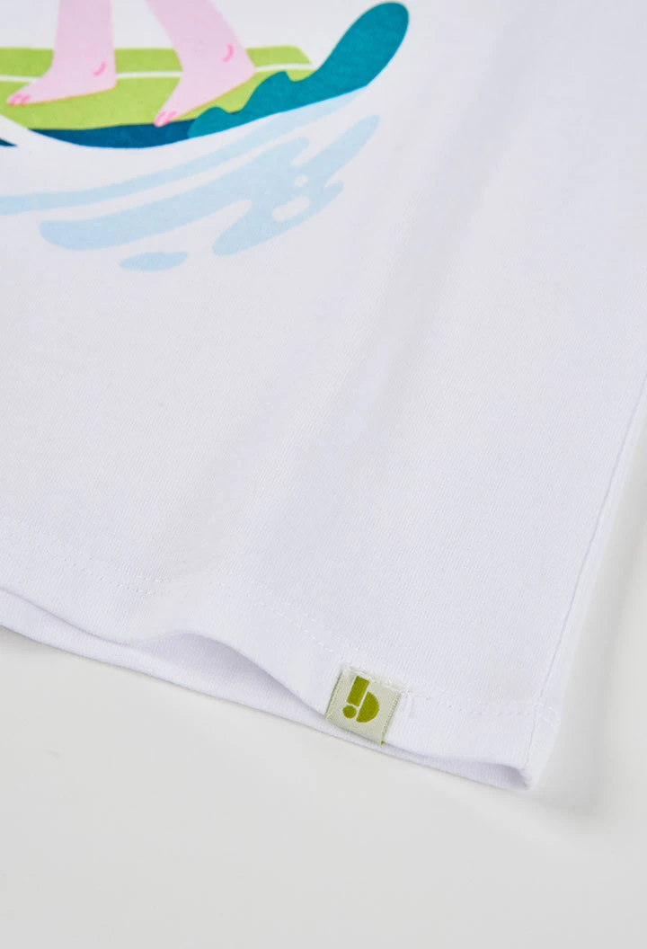Camiseta para niña algodón blanco