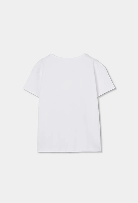 Maglietta per bambina in cotone bianco