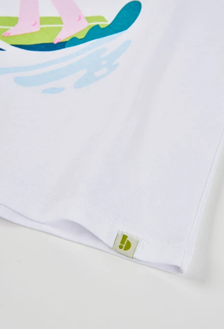 Maglietta per bambina in cotone bianco