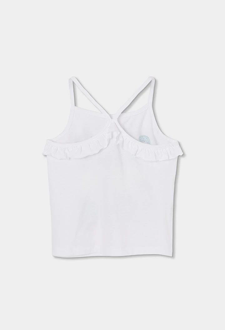 Camisola de alças menina malha branca