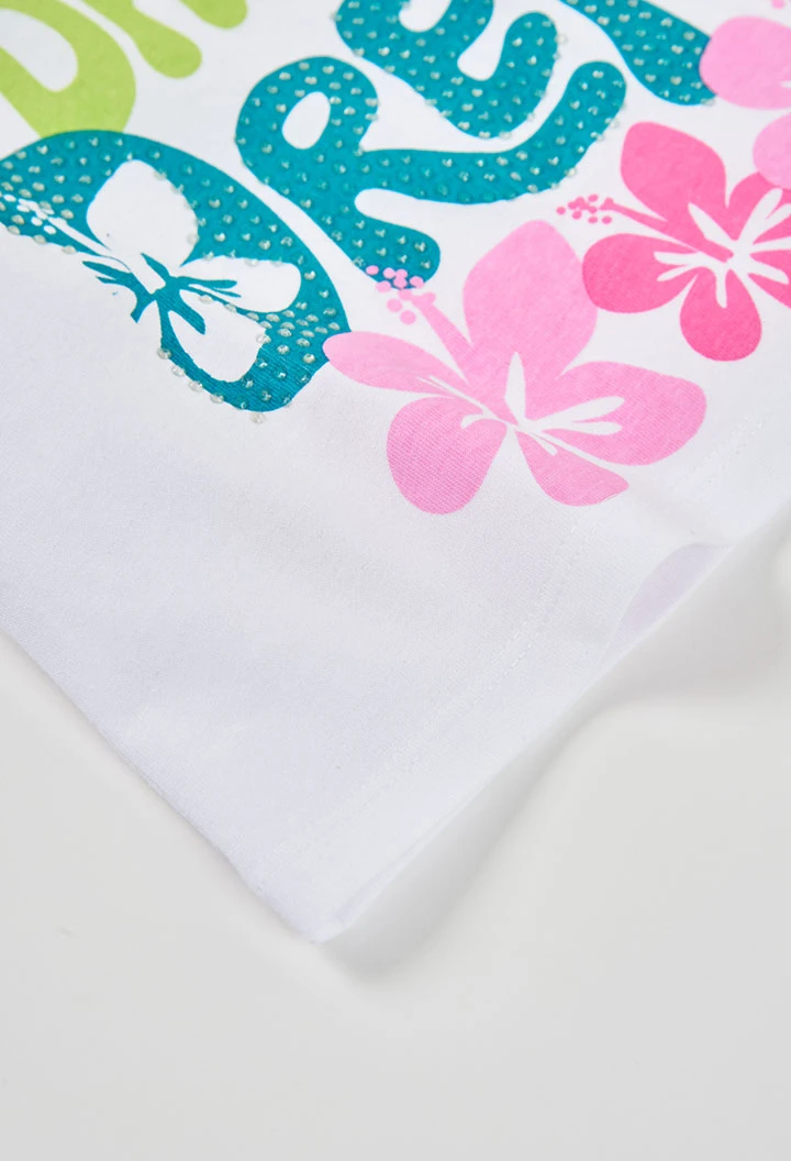 Canotta bambina in maglia bianca