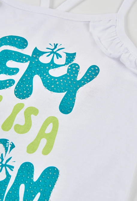 Girl?s white cotton tank top