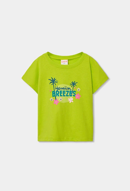 Maglietta bambina cotone verde