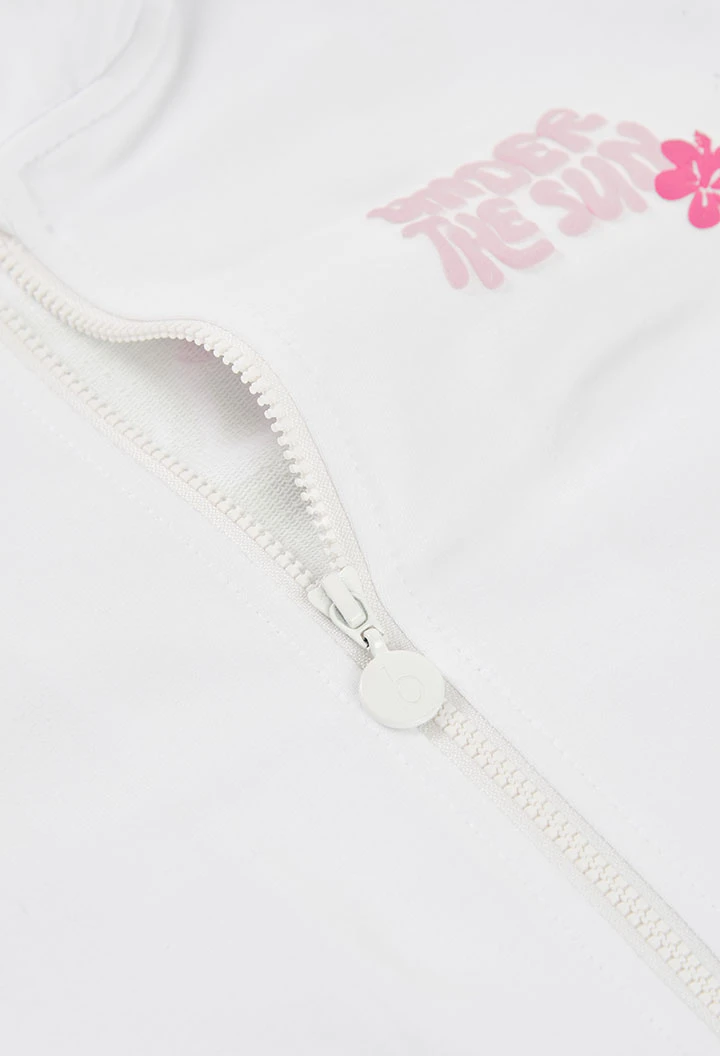 Veste fille en maille blanche