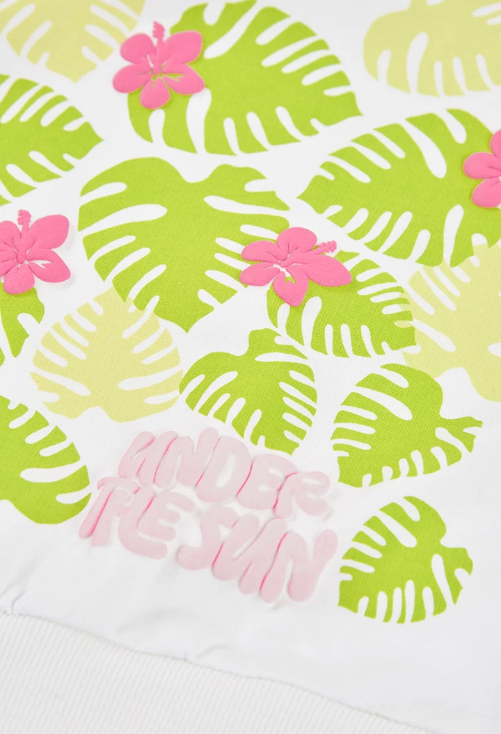 Giacca bambina in maglia bianca