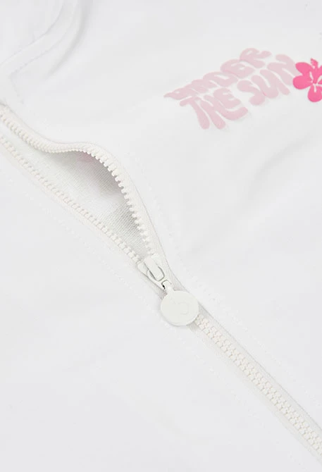 Veste fille en maille blanche