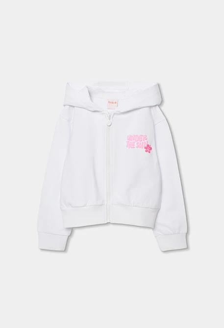 Girl?s knitted jacket in white