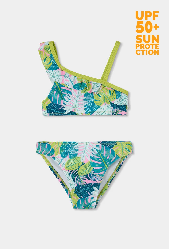 Bikini estampado hojas tropicales UPF50+