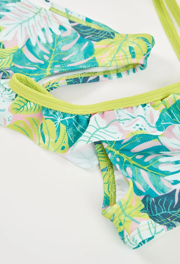 Biquini amb estampat de fulles tropicals UPF 50+