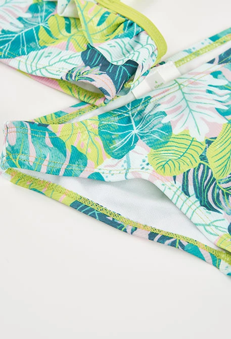 Bikini mit tropischem Blattmuster UPF50+