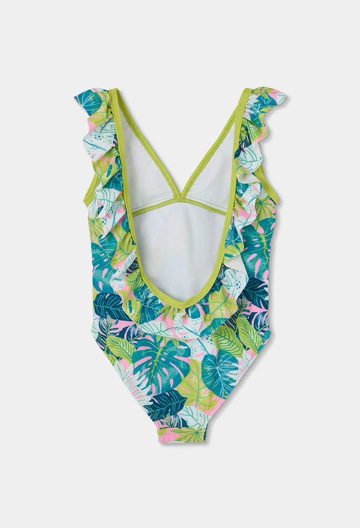 Fato de banho menina estampado folhas