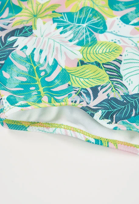 Fato de banho menina estampado folhas