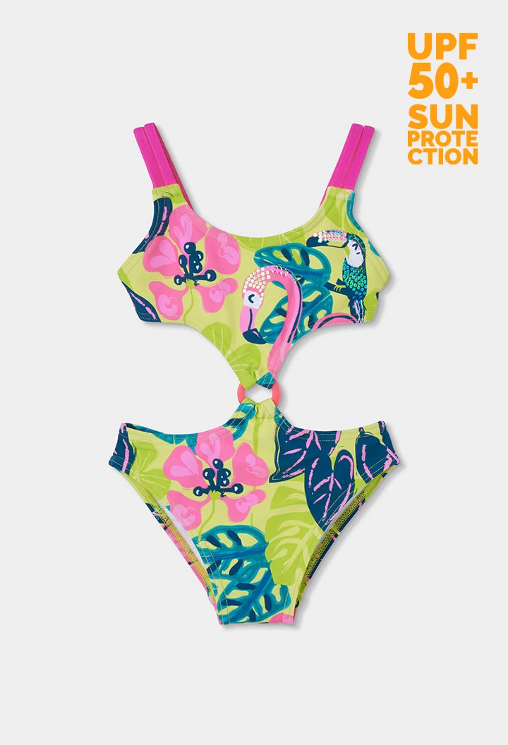 Trikini vert à motifs UPF 50+